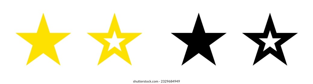 Star icons. Star flat icon for apps and websites. Vector isolated on white background.
