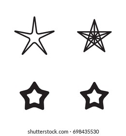 Star Icons Isolated on White Background. Favorite Vector Symbol or Button Element Silhouette