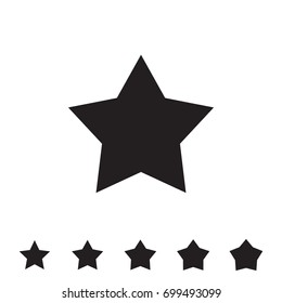 Star Icons Isolated on White Background. Favorite Vector Symbol or Button Element Silhouette