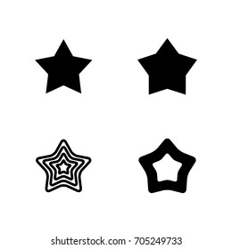 Star Icons Isolated on White Background. Favorite Vector Symbol or Button Element Silhouette
