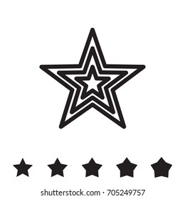 Star Icons Isolated on White Background. Favorite Vector Symbol or Button Element Silhouette