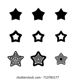 Star Icons Isolated on White Background. Favorite Vector Symbol or Button Element Silhouette
