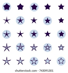 Star Icons Isolated on White Background. Favorite Vector Symbol or Button Element Silhouette