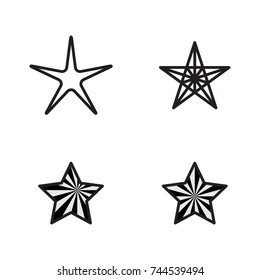 Star Icons Isolated on White Background. Favorite Vector Symbol or Button Element Silhouette