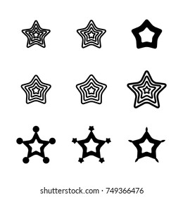Star Icons Isolated on White Background. Favorite Vector Symbol or Button Element Silhouette