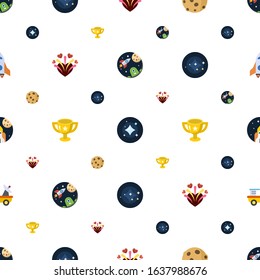 star icons pattern seamless. Included editable flat space, stars, moon, firework, award, constellation, space exploration, moon rover, spaceship icons. star icons for web and mobile.
