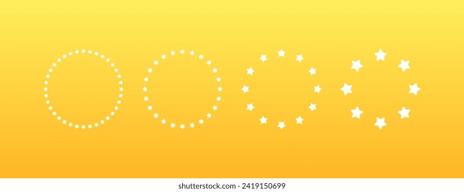 Iconos de estrella para fotos. Estrellas en círculo. Estilo plano. Iconos del vector