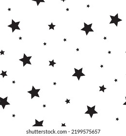 Star icons seamless pattern. Starry sky. Background texture space with stars.