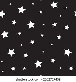 Star icons seamless pattern. Starry sky. Background texture space with stars.