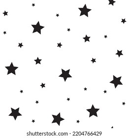 Patrón sin fisuras de iconos de estrella. Cielo estrellado. Espacio de textura de fondo con estrellas.