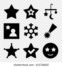 Star icons set. set of 9 star filled icons such as bed mobile, Star, favorite photo, snowflake