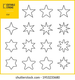 star icons set - editable stroke