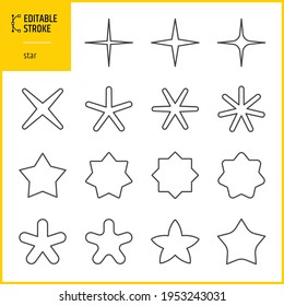 star icons set - editable stroke