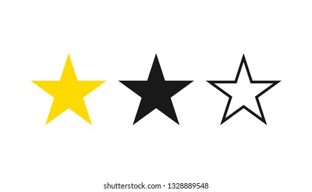 Star icons set. Five star collection. Vector illustration