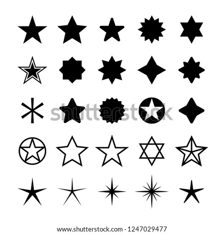 Star icons set. Five star collection. Vector illustration.