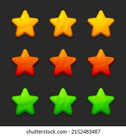 Star Icons Set for Game UI. Vector