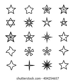 Star icons set, glitter icons set