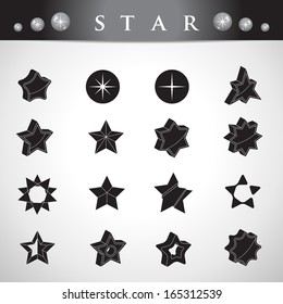 Star Icons Set - Isolated On Gray Background - Vector Illustration, Graphic Design Editable For Your Design