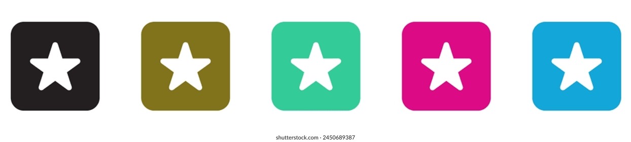 Star Icons set. Star member plan vector icon. Rating symbol. Color full.