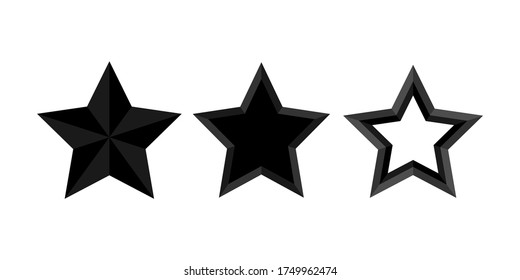 Star Icons Set on White Background. 