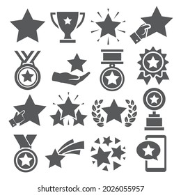 Star icons set on white background