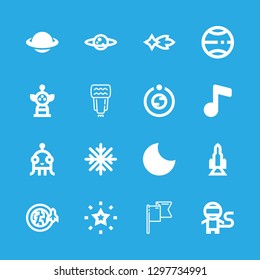 star icons set with orbit, saturn shape and stars vector set