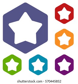 Star icons set rhombus in different colors isolated on white background