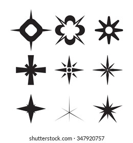 Star icons set. Sparkle vector. Star pictograms collection. Simple icon star with sparkle light isolated on white background. 