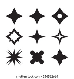 Star icons set. Sparkle vector. Star pictograms collection. Simple icon star with sparkle light isolated on white background. 