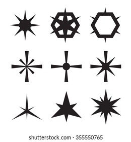 Star icons set. Sparkle vector. Star pictograms collection. Simple icon star with sparkle light isolated on white background. 