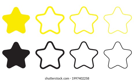 Star icons set. Vector illustration, isolated on white background