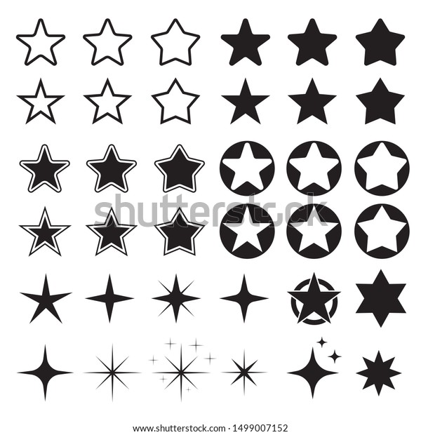 Star Icons Sparkles Shining Burst Vector Stock Vector (Royalty Free ...