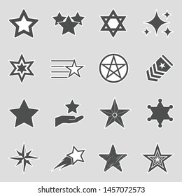 Star Icons. Sticker Design. Vector Illustration.
