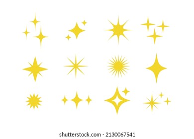 Star icons. twinkling stars. sparkles, shining burst. vector symbols isolated . Vector illustration