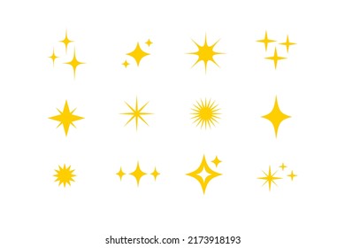 Star icons. twinkling stars. sparkles, shining burst. vector symbols isolated . Vector illustration