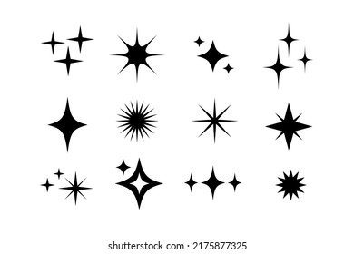 Star Icons Twinkling Stars Sparkles Shining Stock Vector (Royalty Free ...