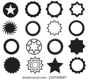 Star icons. Twinkling stars. Sparkles, shining burst. Christmas vector symbols isolated