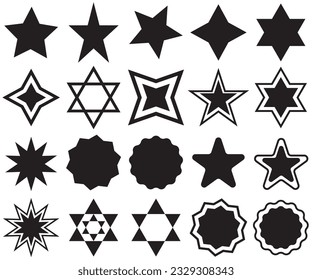 Star icons. Twinkling stars. Sparkles, shining burst. Christmas vector symbols isolated
