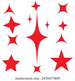 Star icons. Twinkling stars. Sparkles, shining burst. Shiny sparks. Sparkles symbols. 11:11