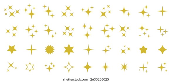 Star icons. Twinkling stars. Sparkles, shining burst. Christmas vector symbols isolated. Retro futuristic sparkle icons collection. collection of star icons in vector, shining icons, shiny, sparkling