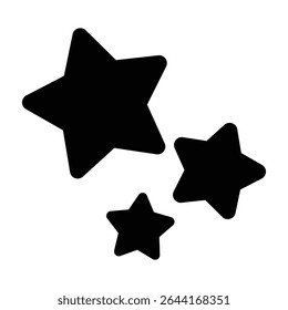 star icons in various sizes, arranged diagonally across a white background. Perfect for use in rating systems, favorite symbols, UI elements, or decorative design accents in apps and websites.
