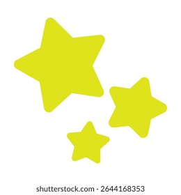 star icons in various sizes, arranged diagonally across a white background. Perfect for use in rating systems, favorite symbols, UI elements, or decorative design accents in apps and websites.