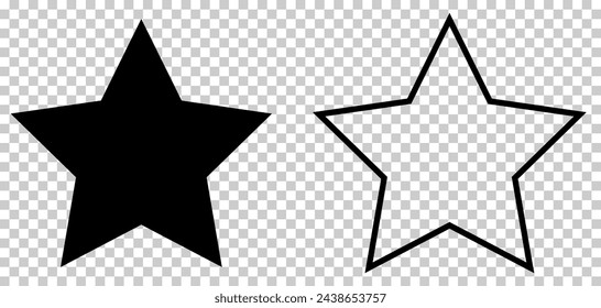 Star icons. Vector illustration isolated on transparent background