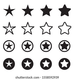 Star icons. Vector symbols star isolated on white background