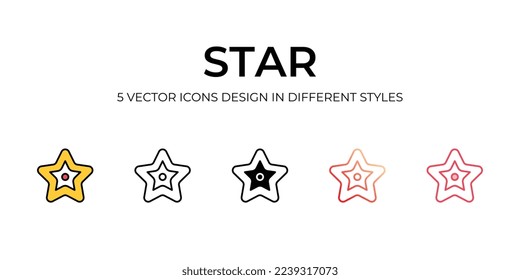 Star icons with white background.