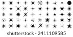 Star icons.Sparkle star icons. Shine icons. Twinkling stars. Sparkles, shining burst. Christmas vector symbols isolated
