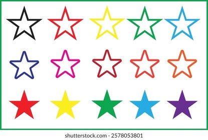 star icon.Star simple icons set designed in filled, outline, line and stroke style