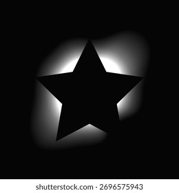 Quadro iluminado por estrela com gradiente. Banner de néon White Star isolado no fundo preto. Ilustração vetorial