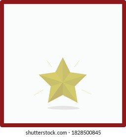 star illuminating in color background with red border
