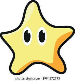 star illustration with cute expression